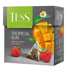 An image of a product called Yaşıl çay Tess Tropical Sun 20 ədədli