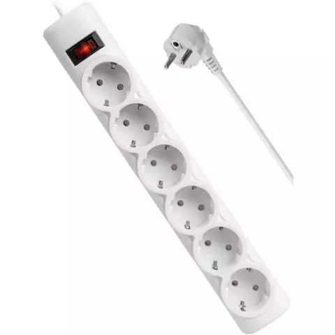 Elektrik uzadıcı Defender DFS 155 5 m, white, 6 outlets