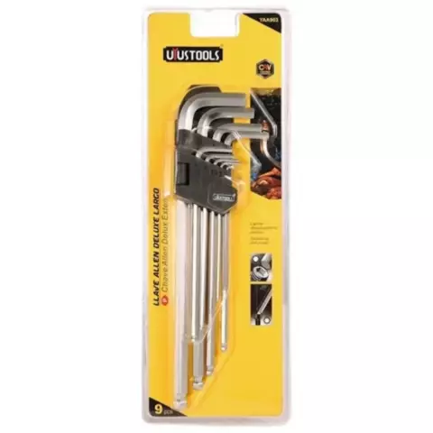 Uyustools Açar dəsti (9-lu set Top başlı /Altıbucaqlı/ uzun) YAA903