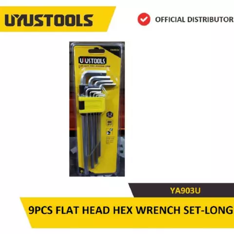 Uyustools Açar dəsti (9-lu set Düz başlı /Altıbucaqlı/ uzun) YA903U