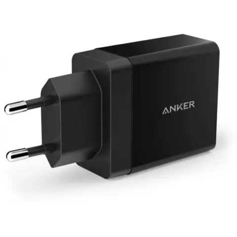 Adapter Anker 24W 2 Portlu USB Şarj Cihazı AB - Qara A2021L11