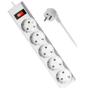 Elektrik uzadıcı DEFENDER ILS 351 1.8 m, white, 5 outlets