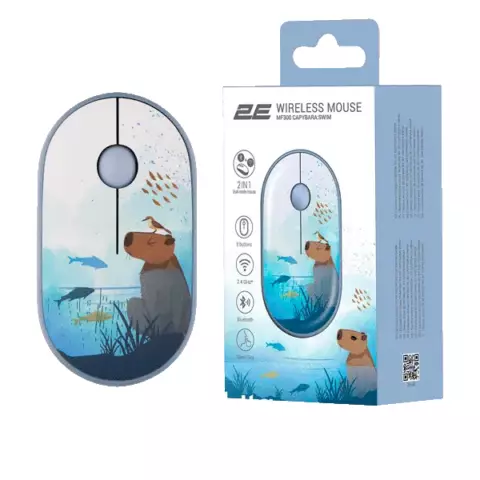 An image of a product called Mouse 2E MF300 Wireless CAPYBARA-Swim