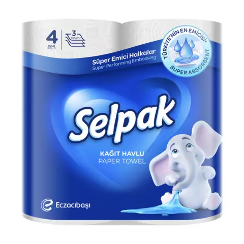 An image of a product called Mətbəx dəsmalı Selpak 4 rulon