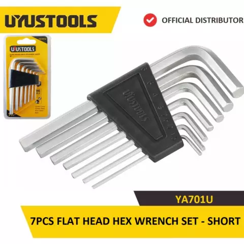 Uyustools Açar dəsti (7-li set Düz başlı /Altıbucaqlı/ qısa) YA701U