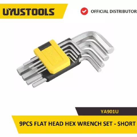 Uyustools Açar dəsti (9-lu set Düz başlı /Altıbucaqlı/ qısa) YA901U